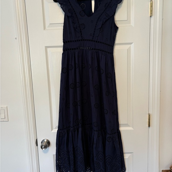 Aqua Eyelet Midi Dress - Picture 14 of 14